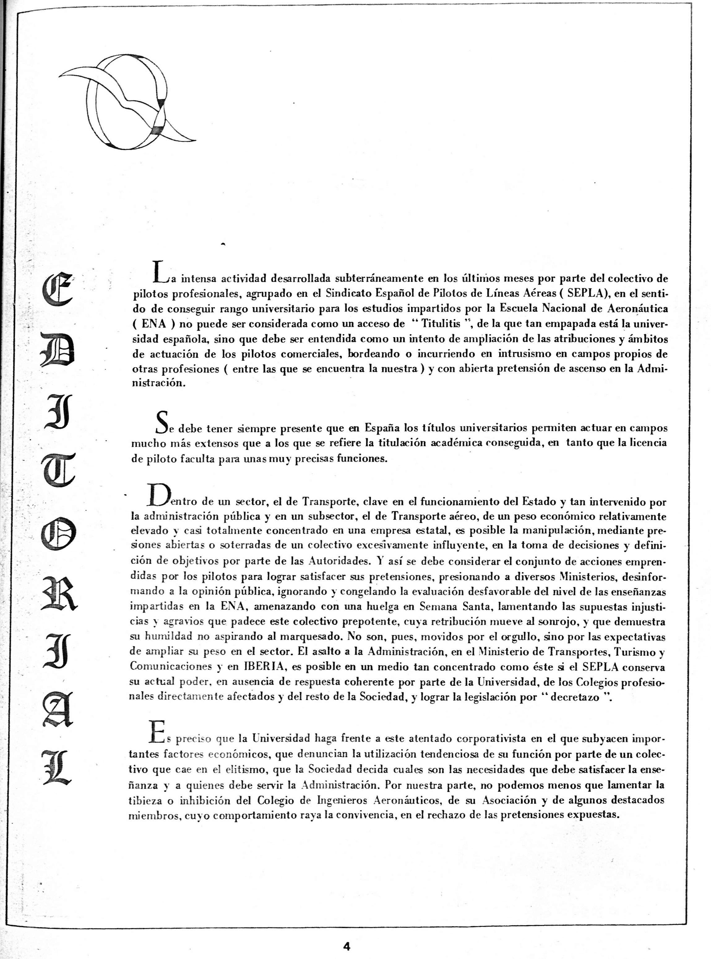 Página de Editorial Revista Albatros